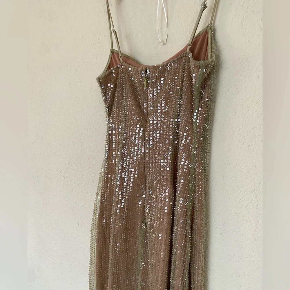 LIMITED EDITION House of CB 'Alondra' Cafe Au Lait Beaded Maxi Dress NWOT sz XS - Picture 11 of 15